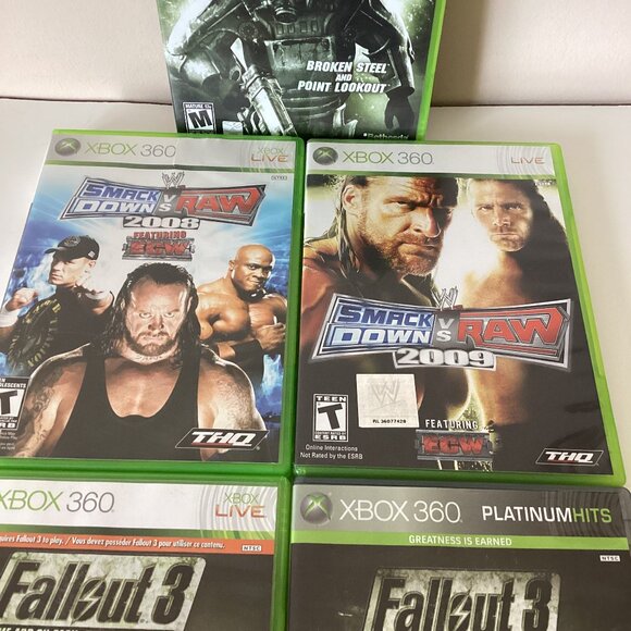 Xbox 360 Video Games Smack Down / Raw 2009 / 2008 / Fallout 3 - Picture 3 of 9